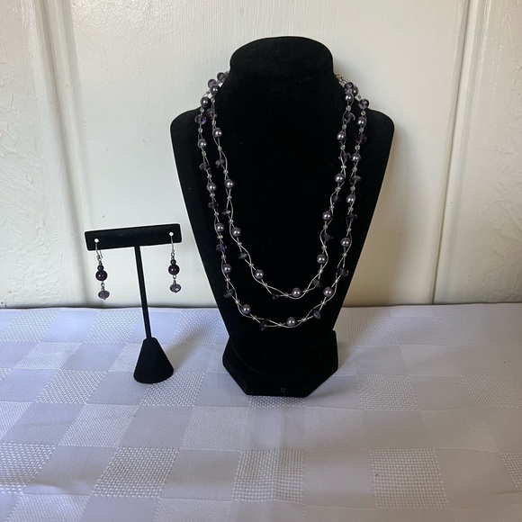 Purple Necklace and Earrings - Picture 2 of 8